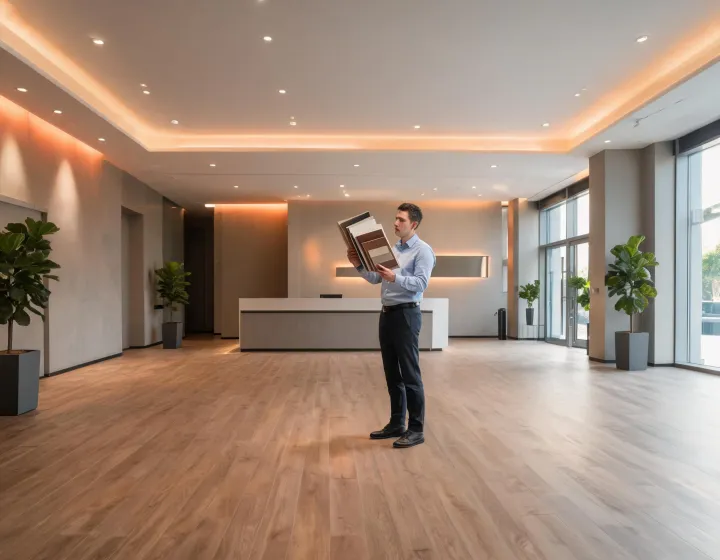 Commercial lobby with Mohawk Industries luxury vinyl plank flooring